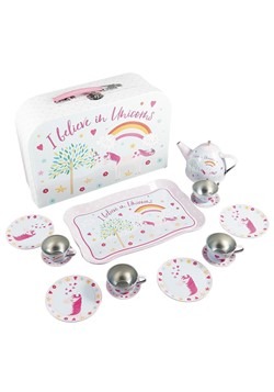 Fairy Unicorn 15pc Tin Tea Set in Case