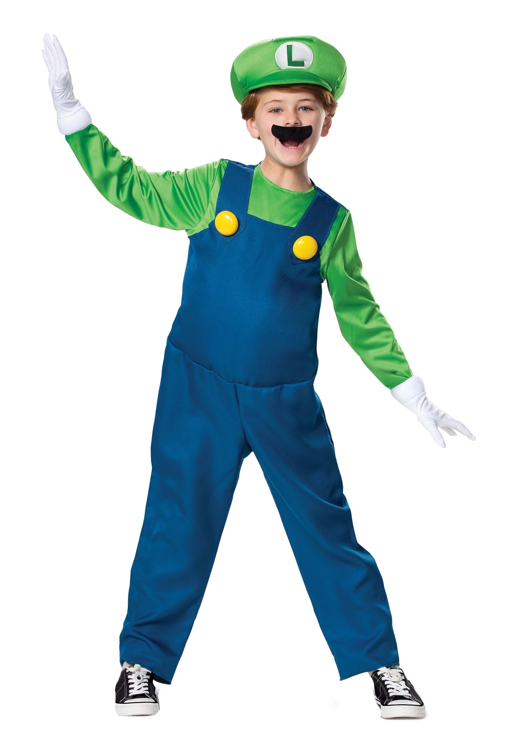 Boys Super Mario Brothers Luigi Deluxe Costume
