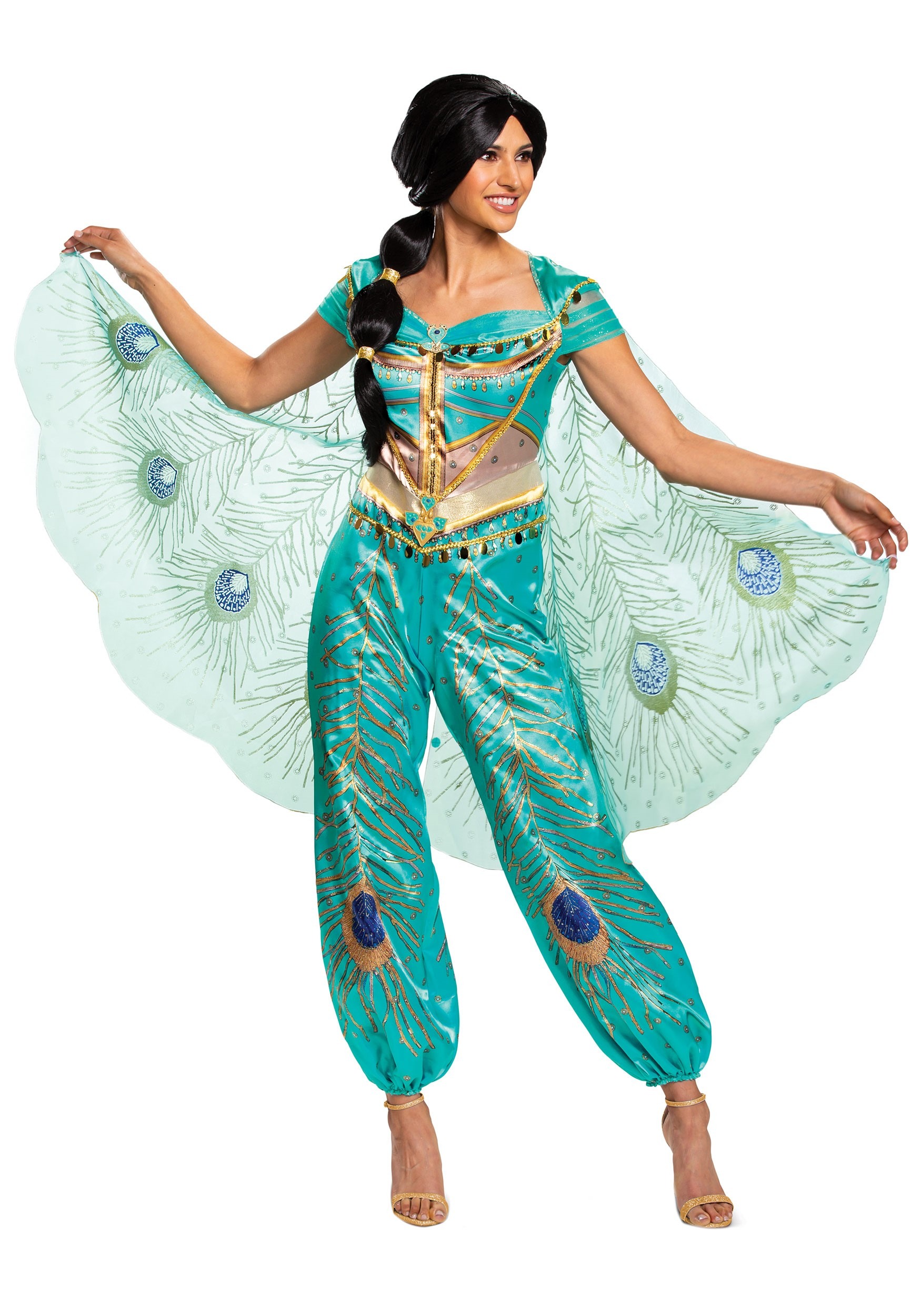 Toddler Girls' Disney's Aladdin Classic Jasmine Jumpsuit Costume - Size 4-6  - Blue