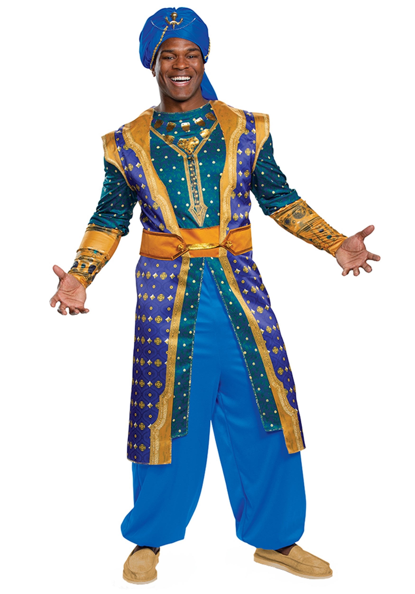Photos - Fancy Dress Aladdin Disguise The  Live Action Adult Genie Costume Blue/Orange DI227 
