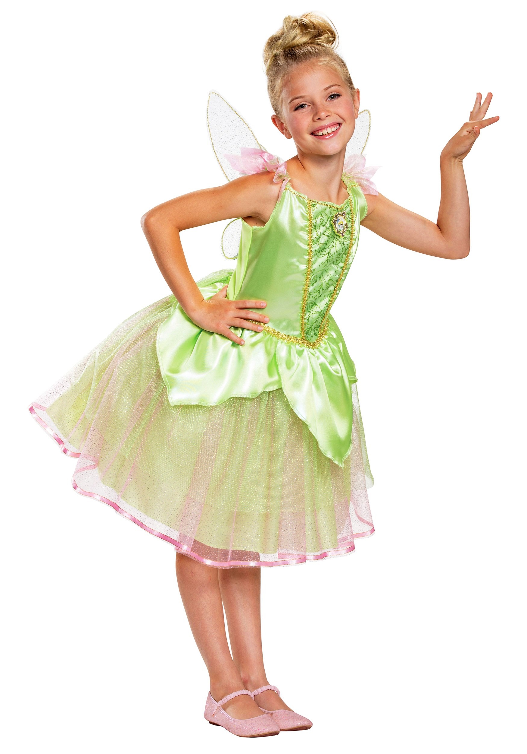 Photos - Fancy Dress Disney Disguise Peter Pan Tinker Bell Costume for Girls Green/Pink DI66621 