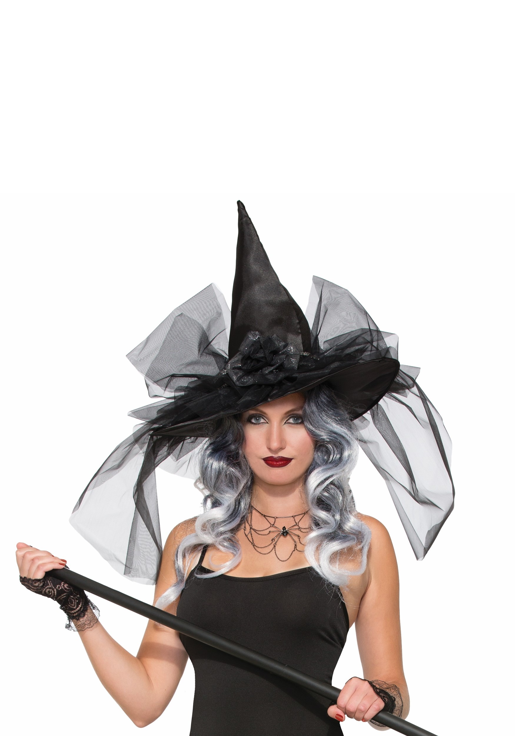 Deluxe Costume Witch Hat With Bows