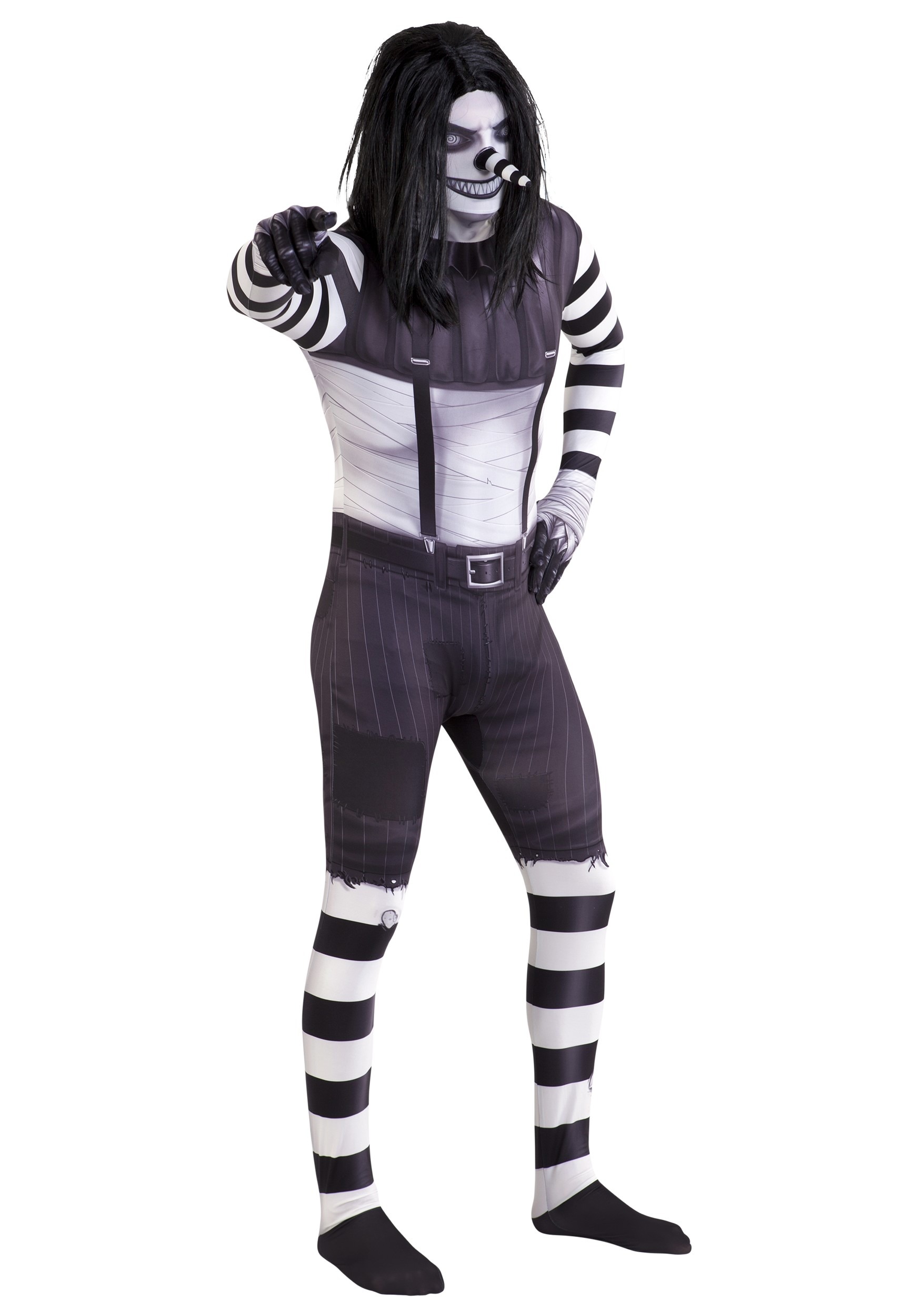 Photos - Fancy Dress Morphsuits Scary Laughing Man Adult Costume Black/White MPMPLJM