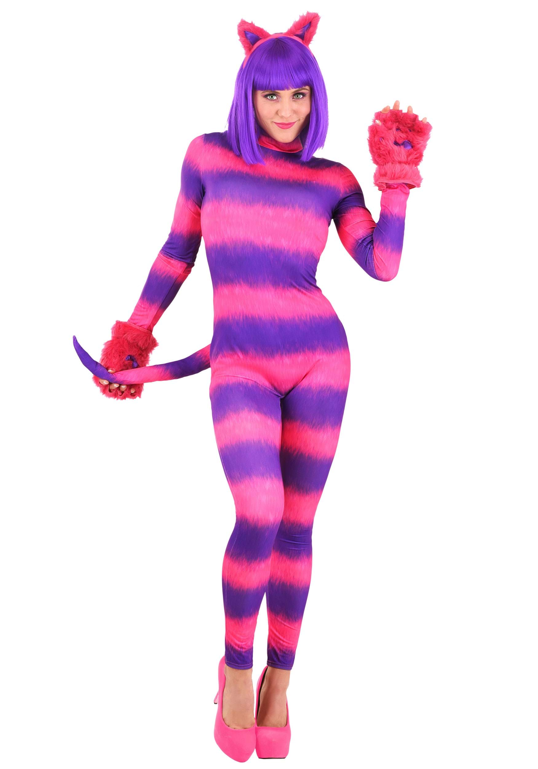 Photos - Fancy Dress CATerpillar FUN Costumes Sexy Cheshire Cat Women's Bodysuit Pink/Purple FUN0903AD 