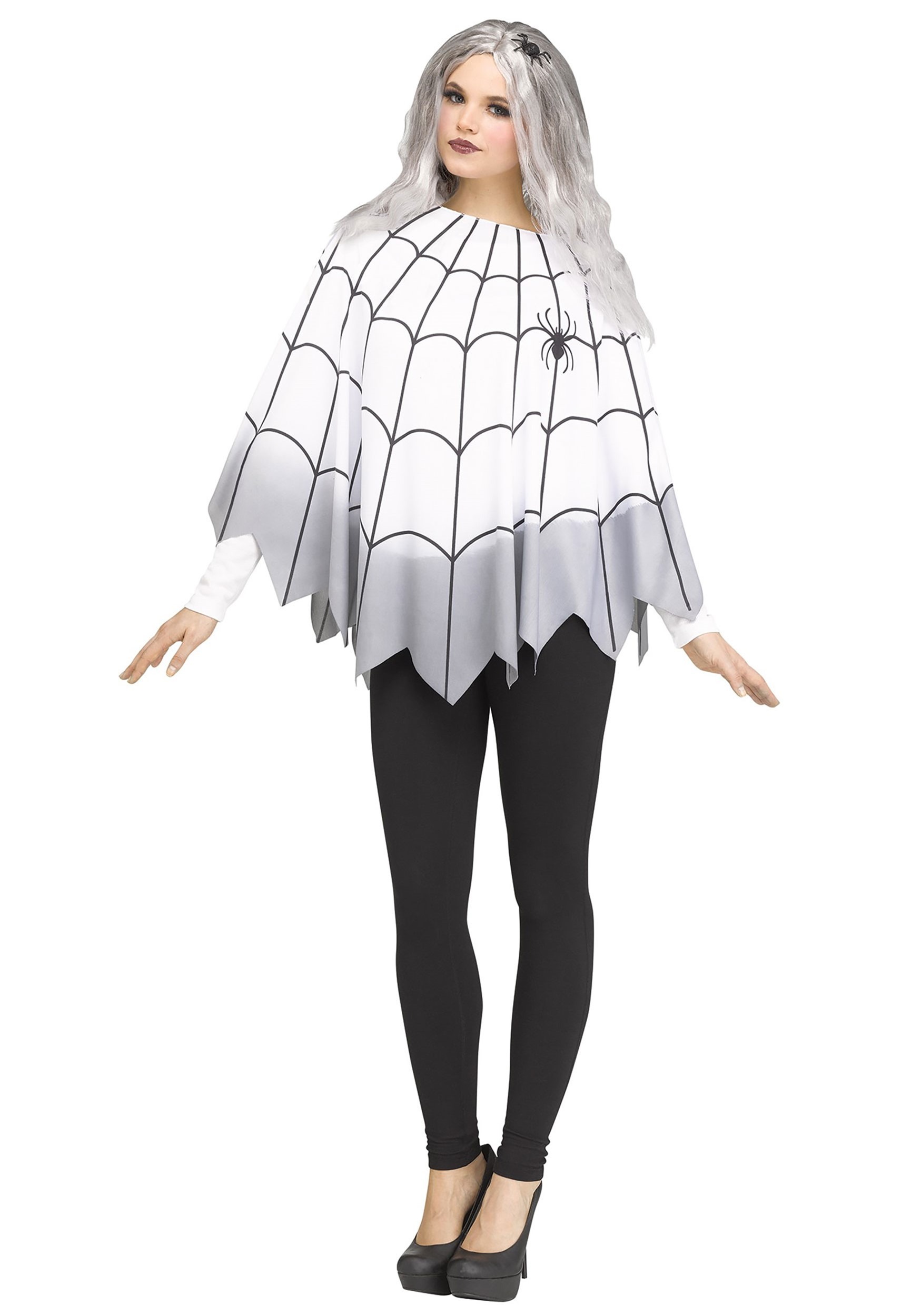 Ombre Womens Spider Web Poncho