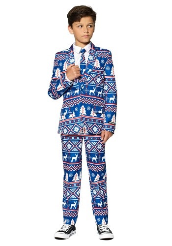 Suitmeister Christmas Blue Nordic Boys Suit
