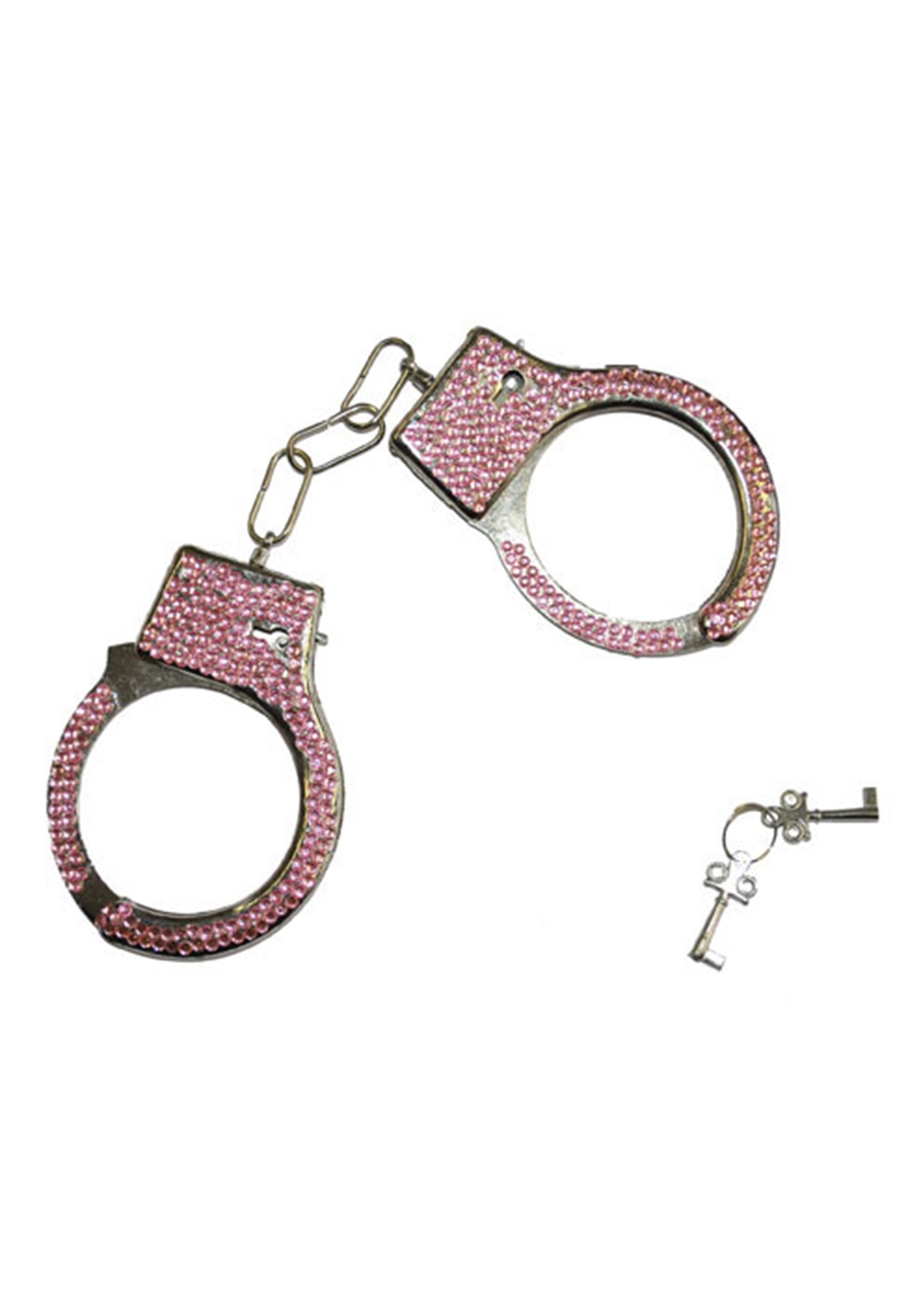 Pink Rhinestone Toy Handcuffs