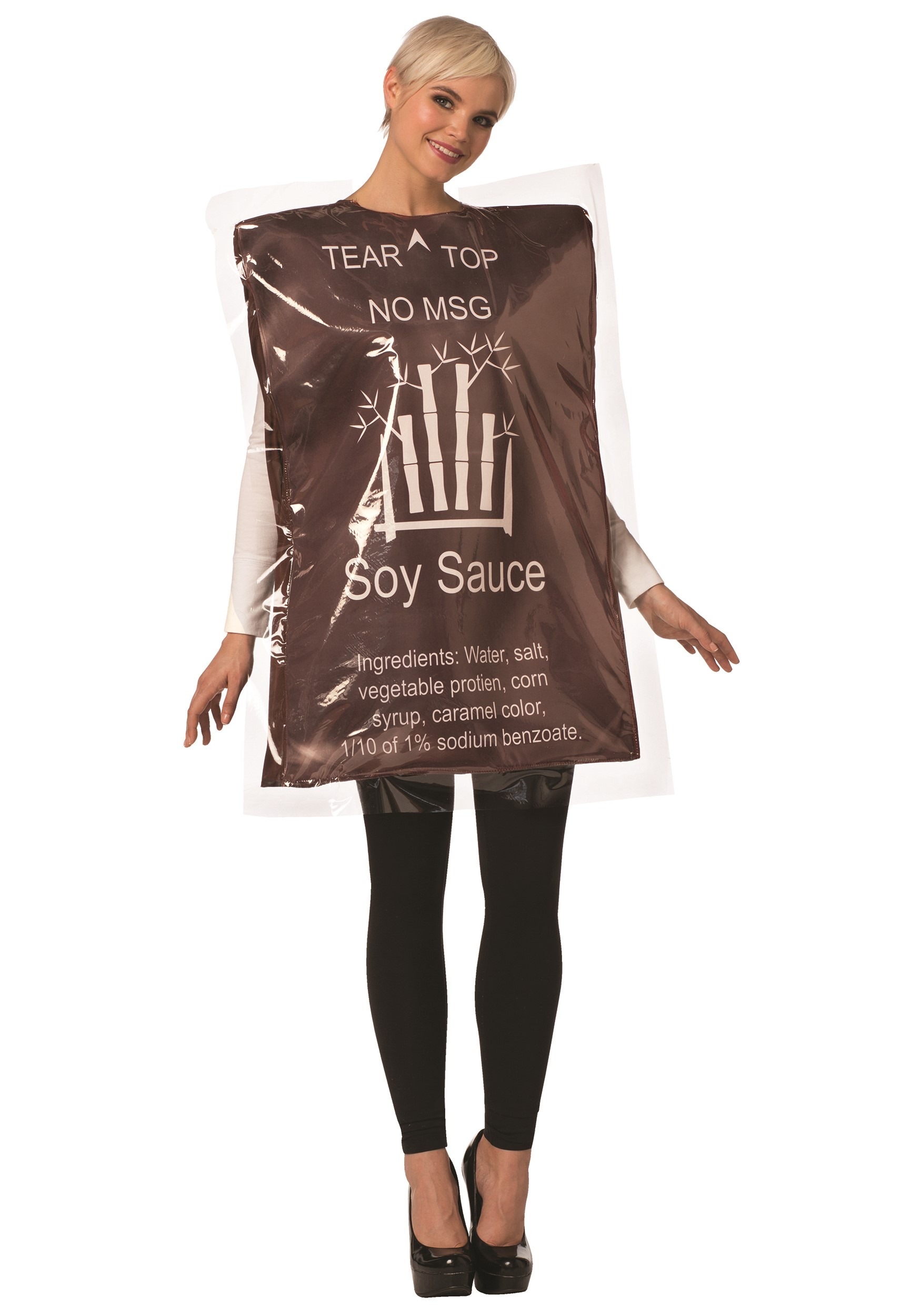 Photos - Fancy Dress Morris Costumes Soy Sauce Packet Adult Costume Brown/White MO6223 