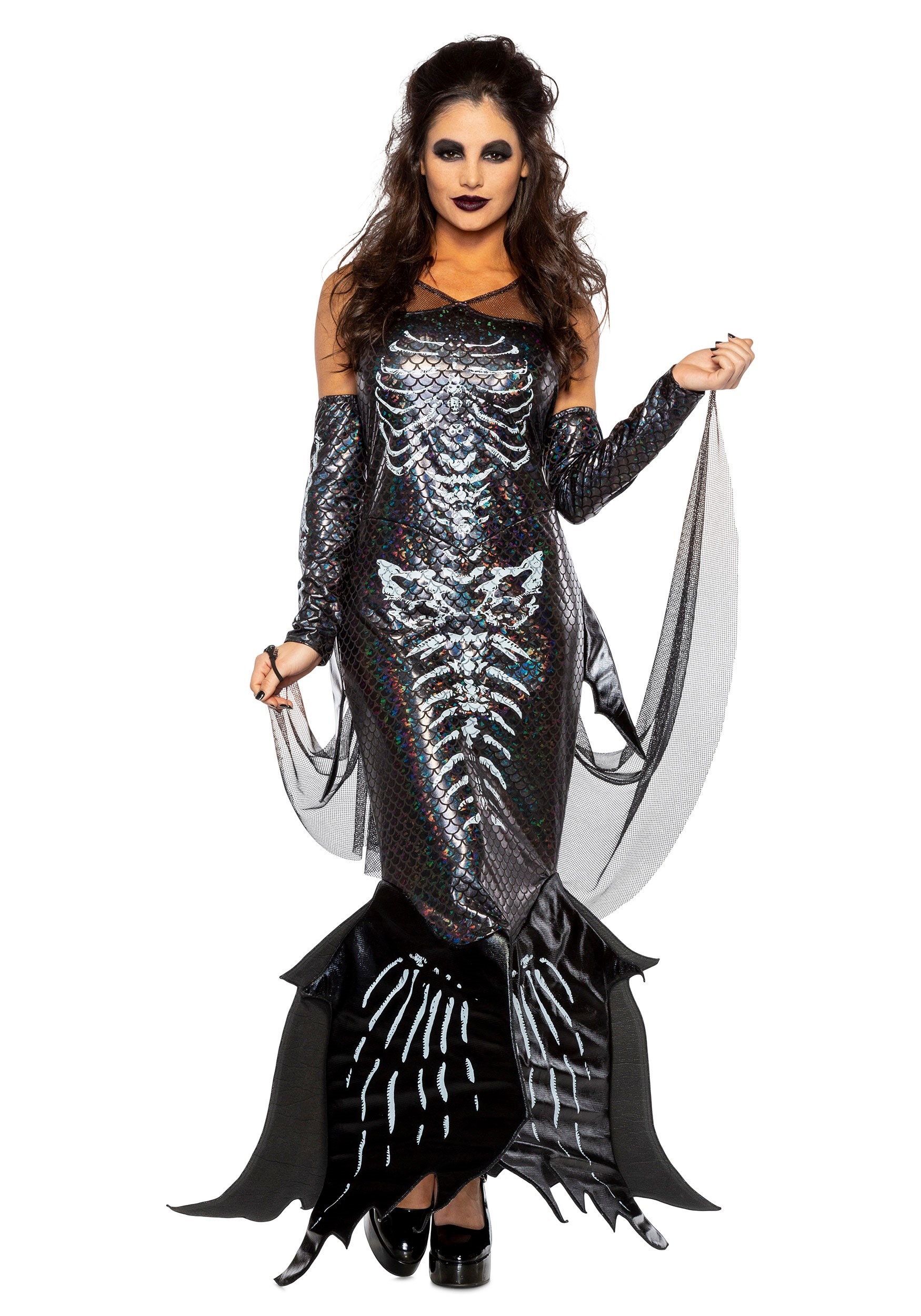 Glamour Skeleton Mermaid Womens Costume