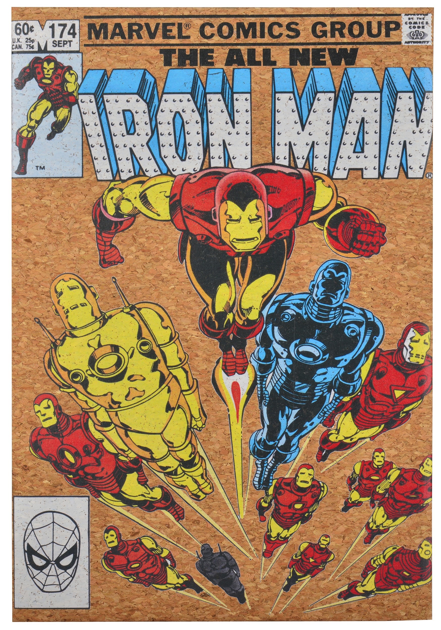 12" x 17.5" Marvel Iron Man Corkboard Wall Art w/ Thumbtacks