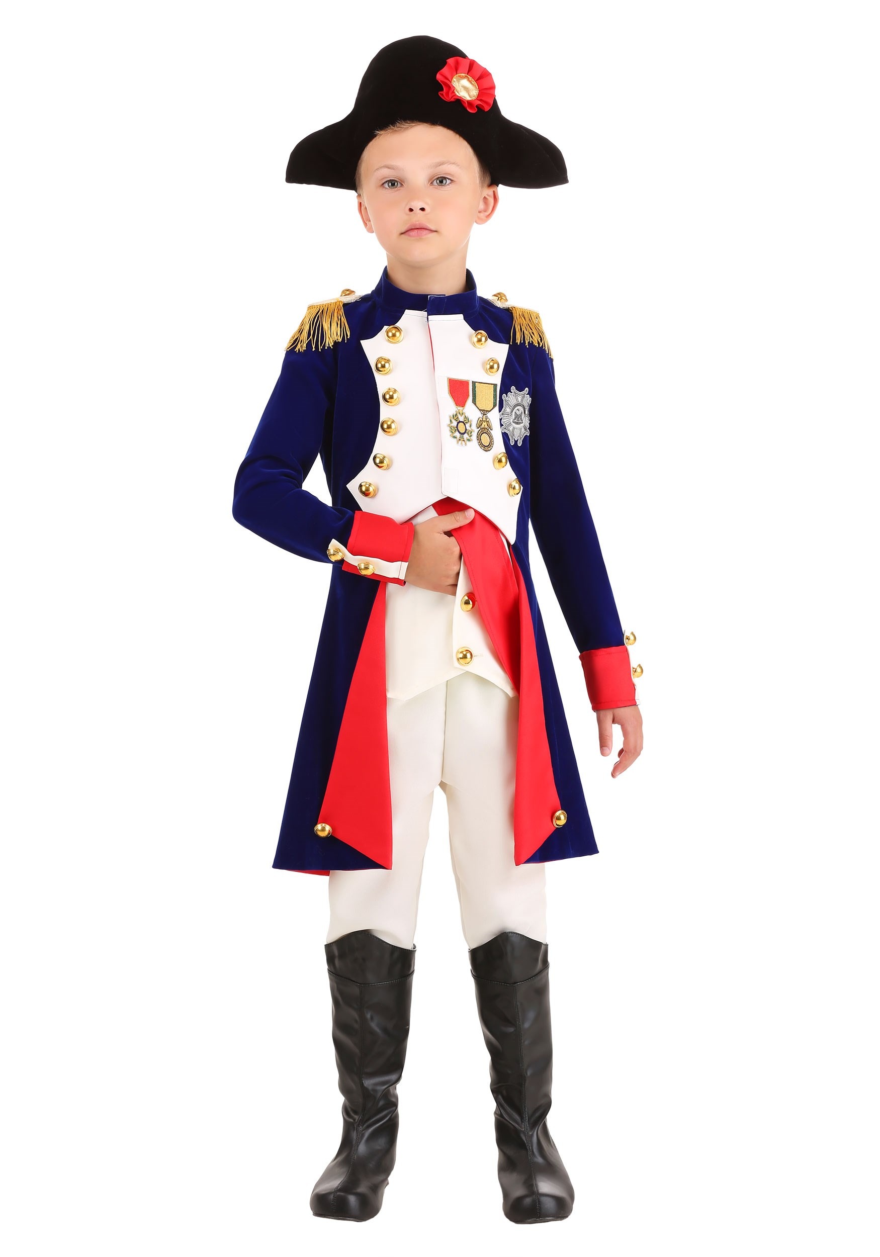 Photos - Fancy Dress Napoleon FUN Costumes  Bonaparte Kid's Costume White/Blue/Red FUN09 