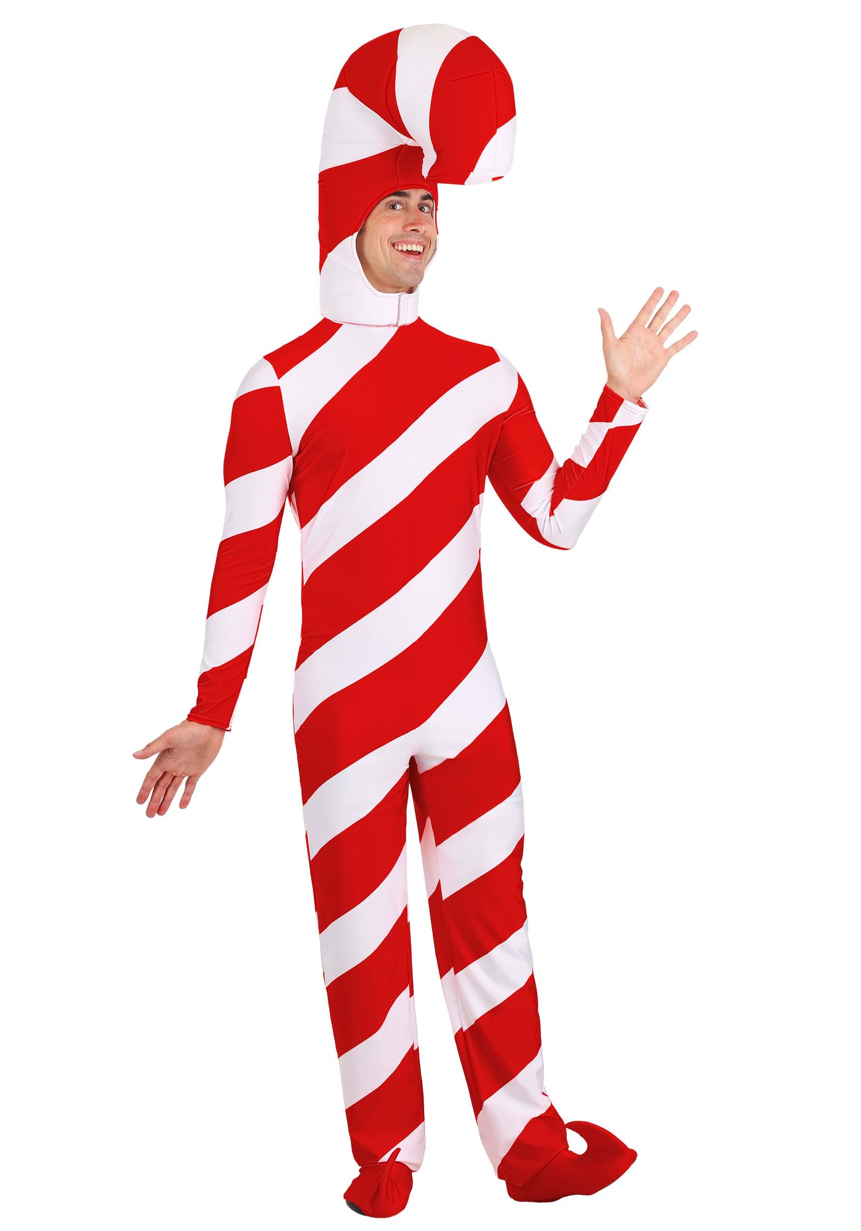 Photos - Fancy Dress Candy FUN Costumes Red  Cane Adult Bodysuit Red/White FUN0915AD 