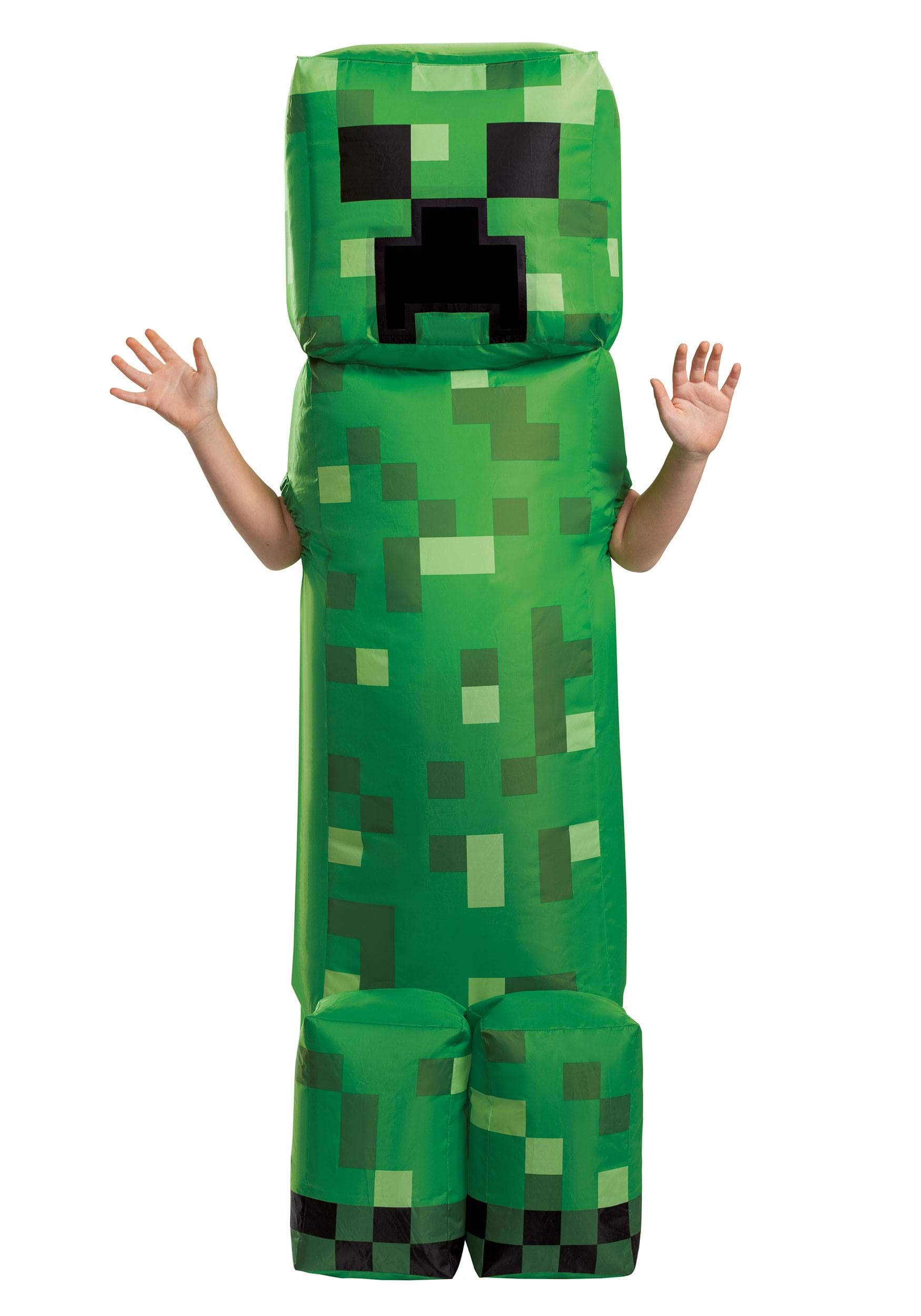  Creeper Classic Minecraft Costume, Green, Small (4-6