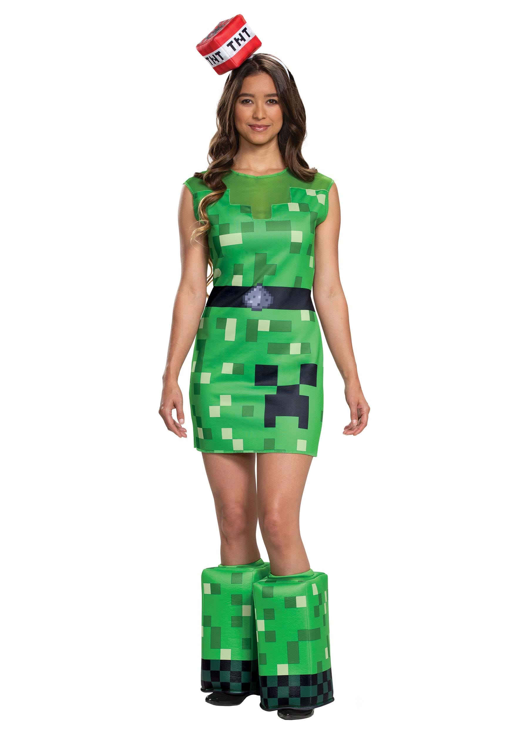 Photos - Fancy Dress Disguise Minecraft Creeper Costume for Women Green DI67741