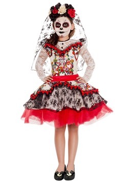 Girls Sugar Skull Princess Costume