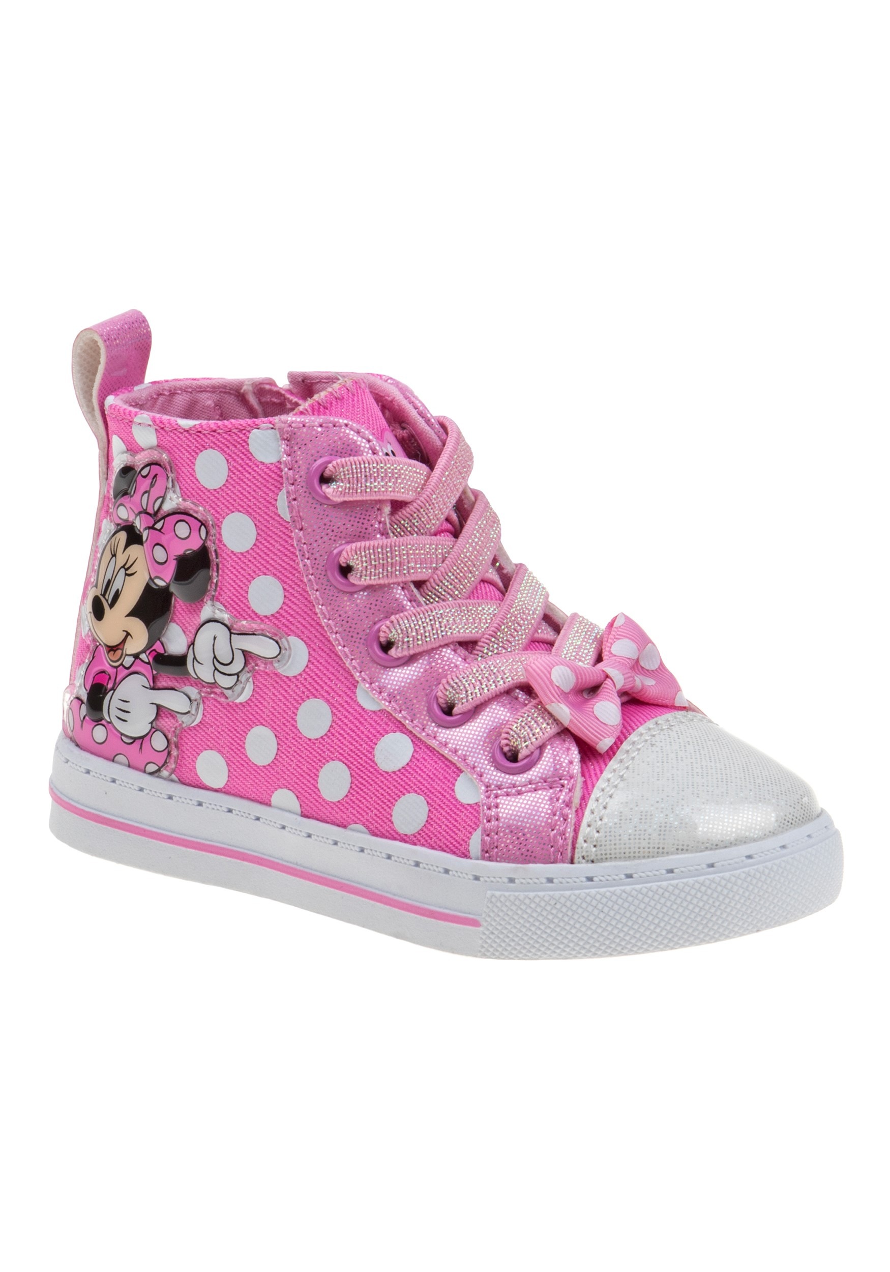 Disney Minnie Mouse Pink Polka Dot Girls Sneakers