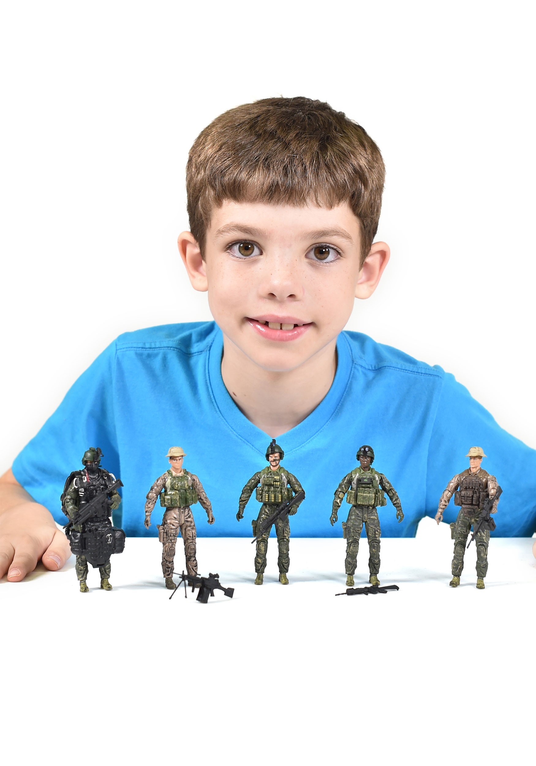 5 Pack Military Toy Soldiers Playset With 14 Point Navy Seals Action Figures 