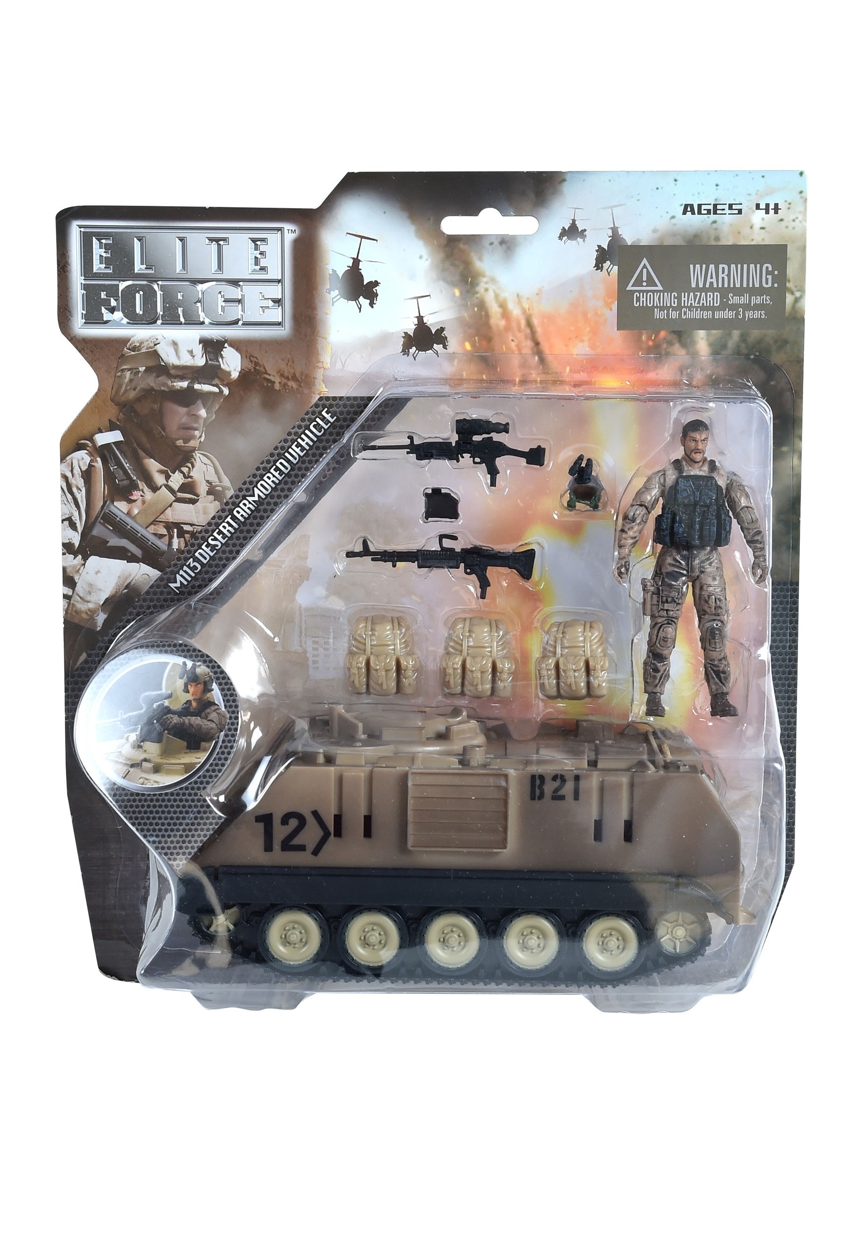 Desert Armored M113 Vehicle w/ Posable Action Figure