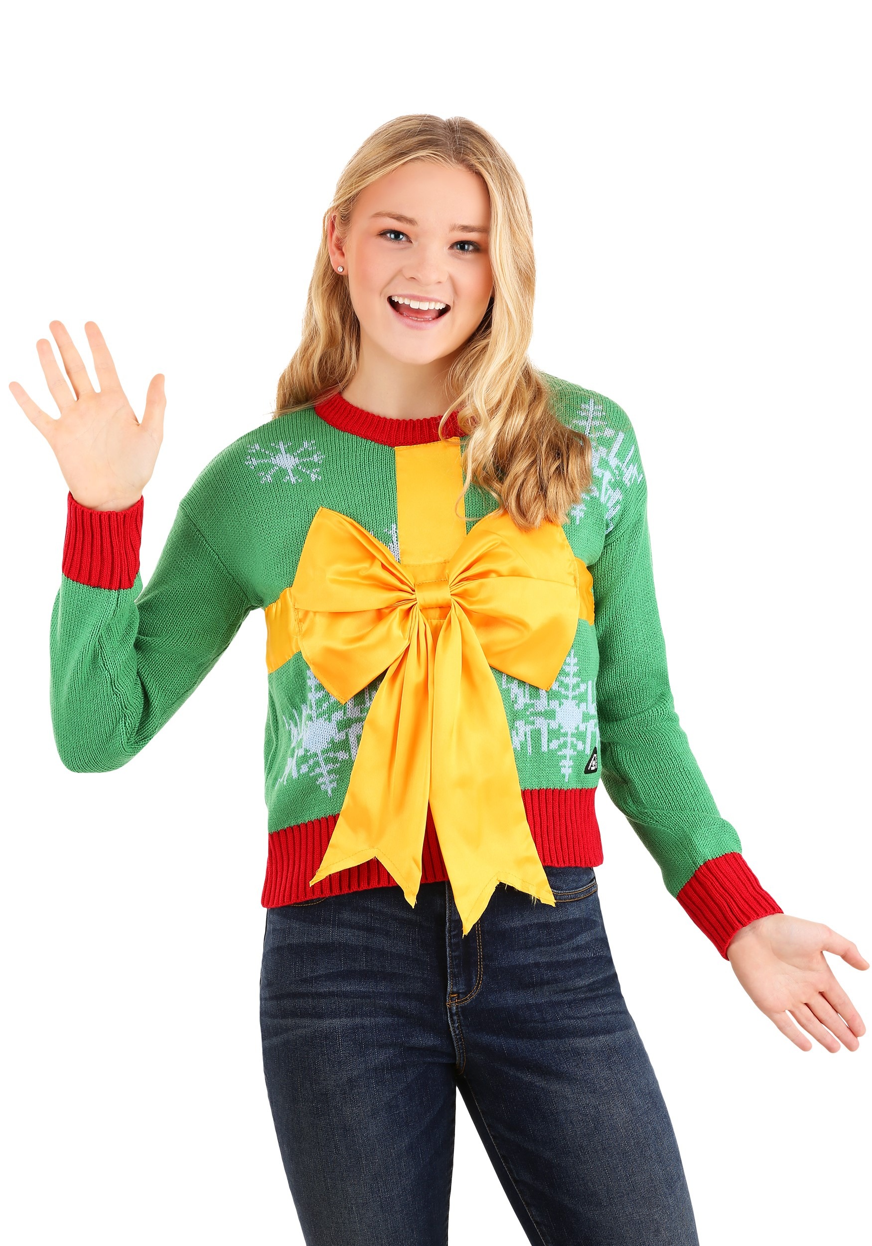 Christmas Gift Crop Top Ugly Christmas Sweater
