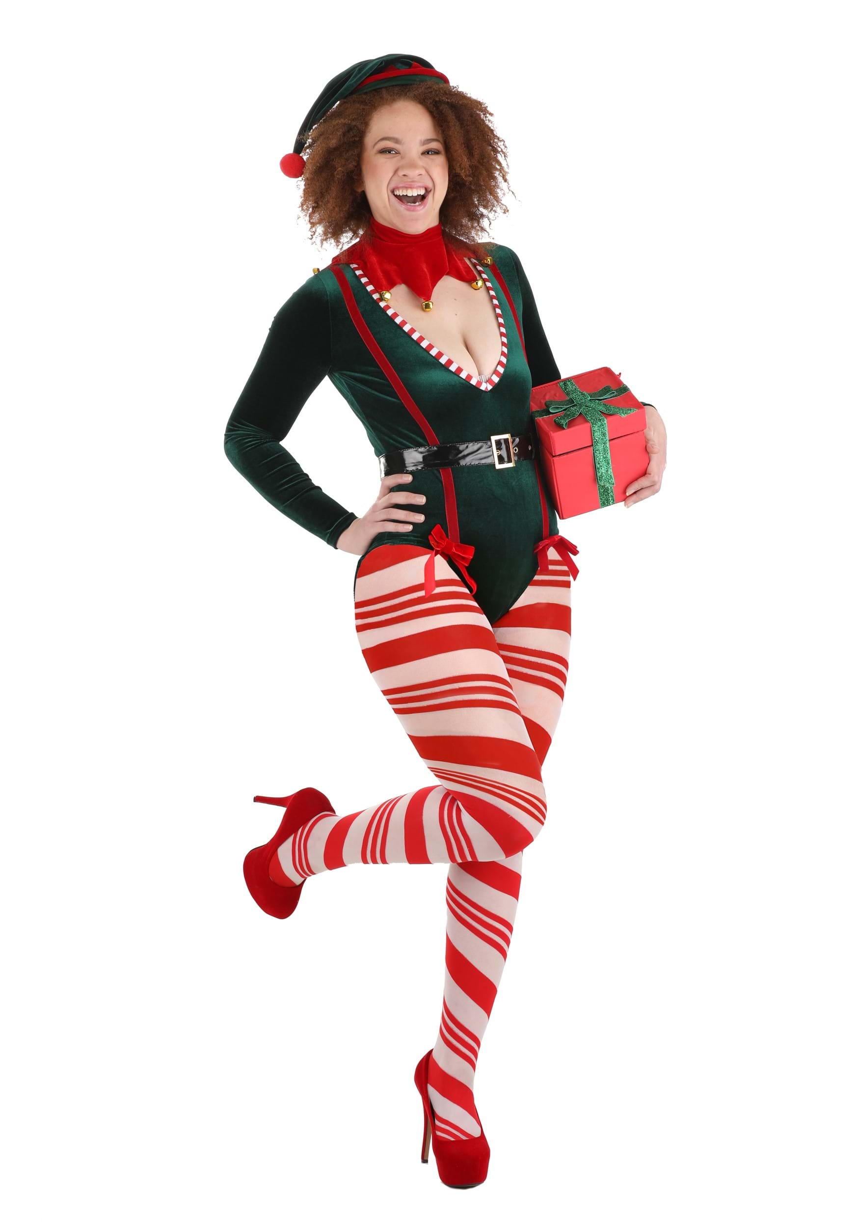 Women Santa Claus Christmas Cosplay Funny Costume Tights High