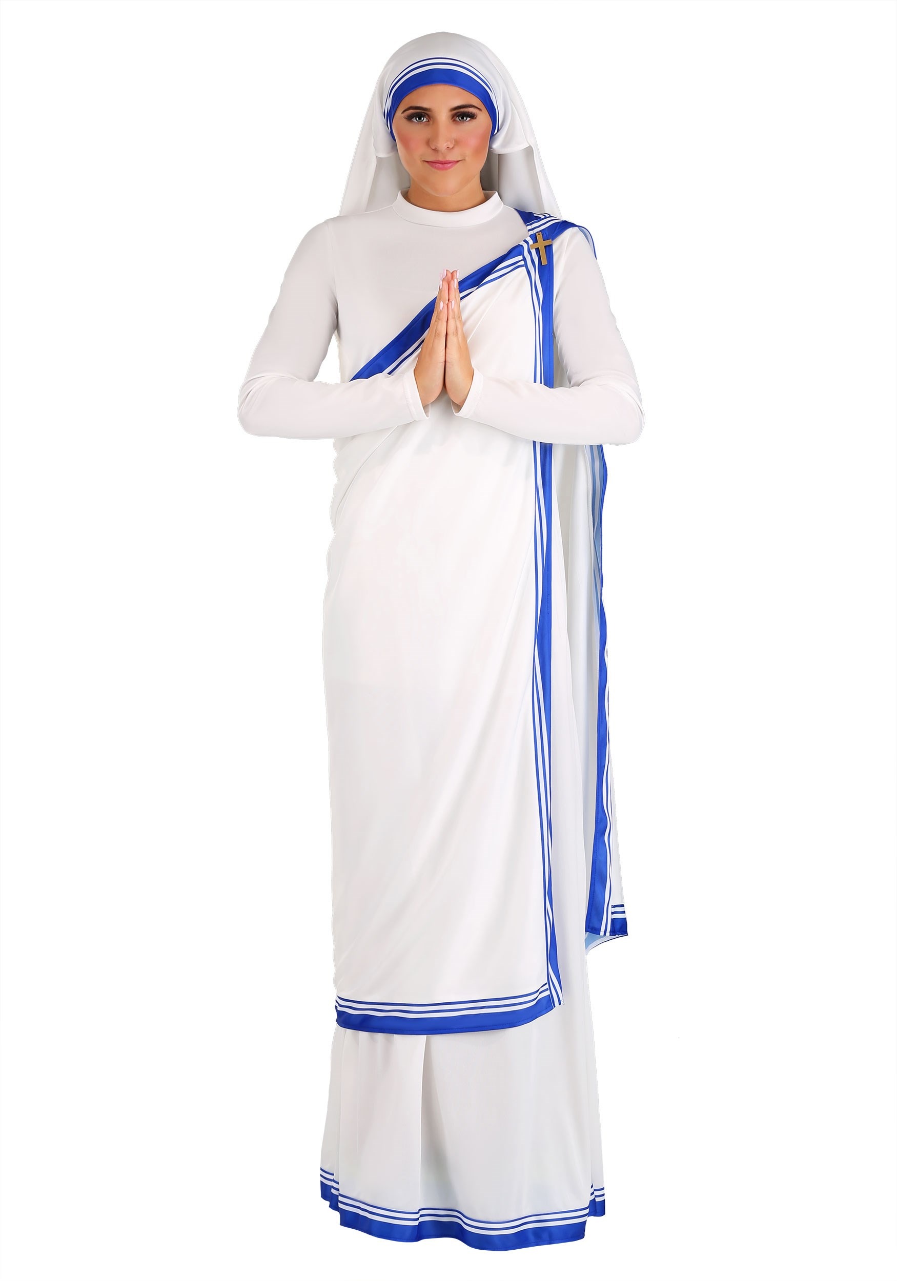 Photos - Fancy Dress FUN Costumes Mother Teresa Costume for Women Blue/White FUN0950AD
