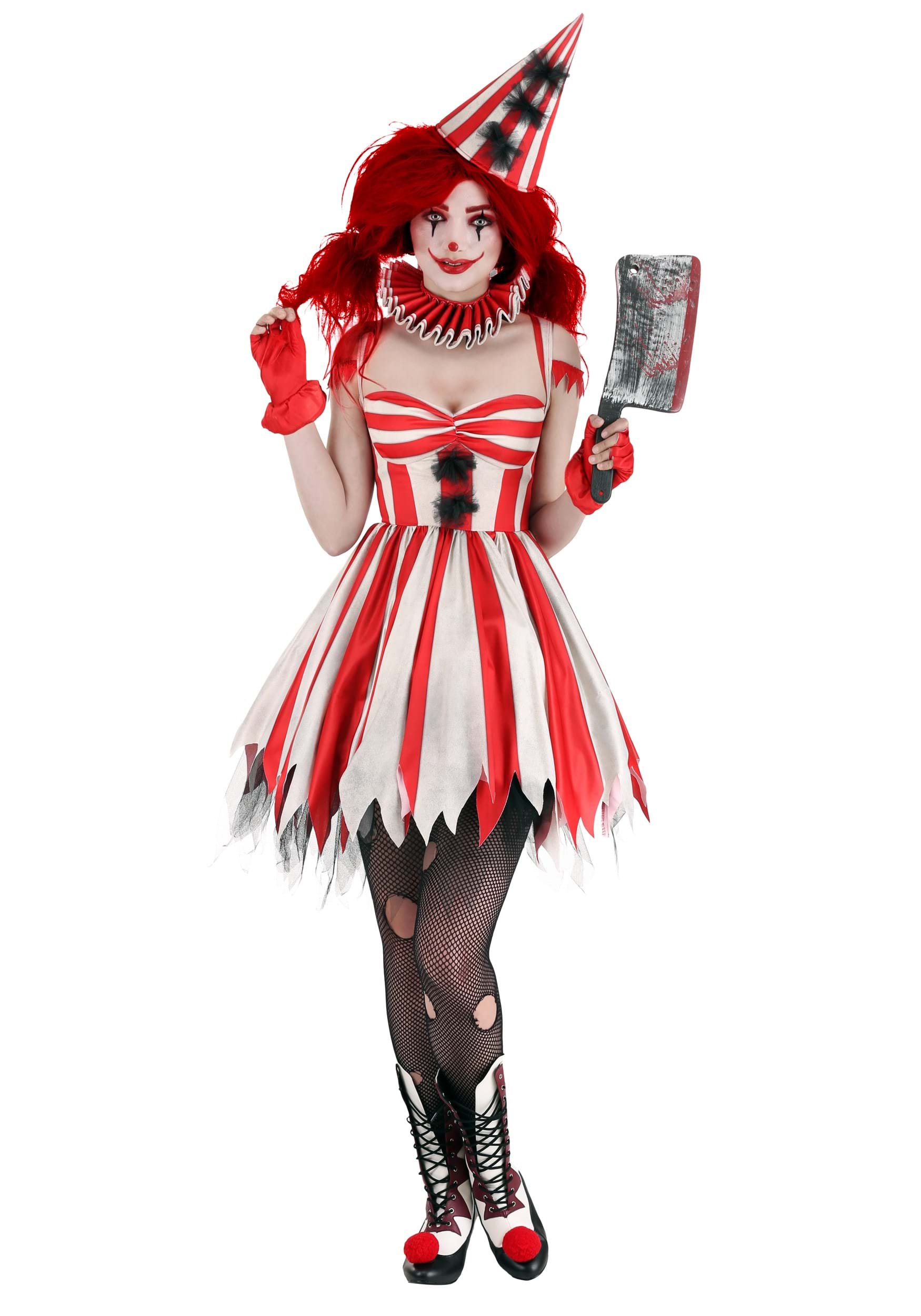 Photos - Fancy Dress Clown FUN Costumes Sinister Circus  Women's Costume Gray/Red FUN0931AD 