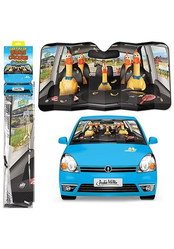 Car Full of Rubber Chickens Auto Sunshade