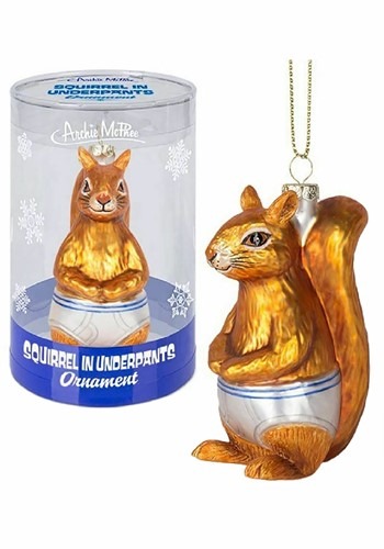 Archie McPhee Squirrel in Underpants Glass Ornament