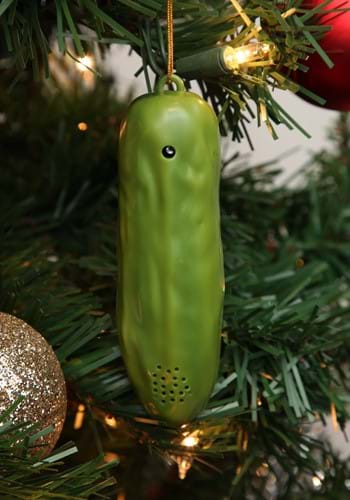 Lucky Yodelling Christmas Pickle Motion Activated Ornament_u