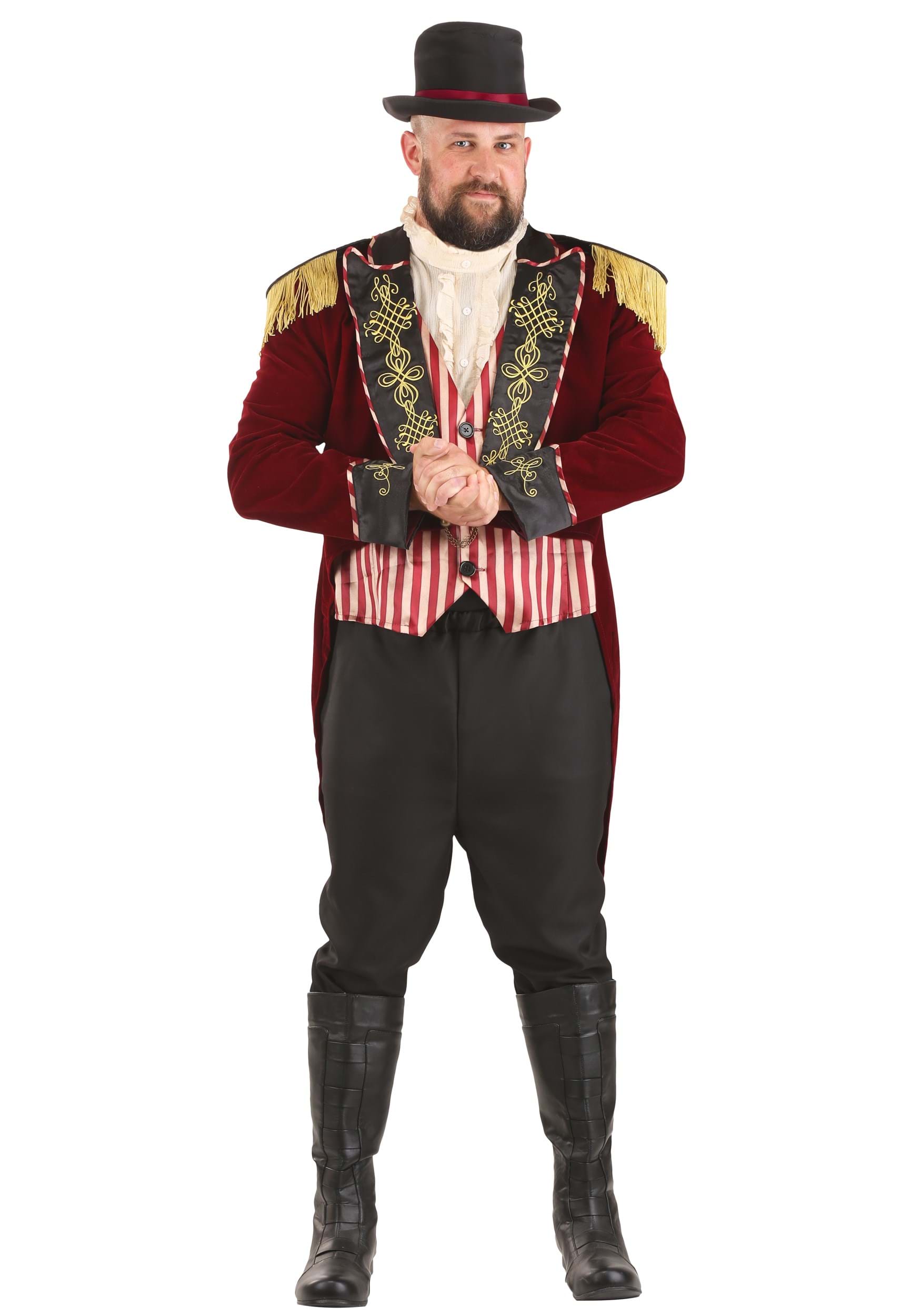 Photos - Fancy Dress FUN Costumes Plus Size Scary Ringmaster Men's Costume Black/Red/Br