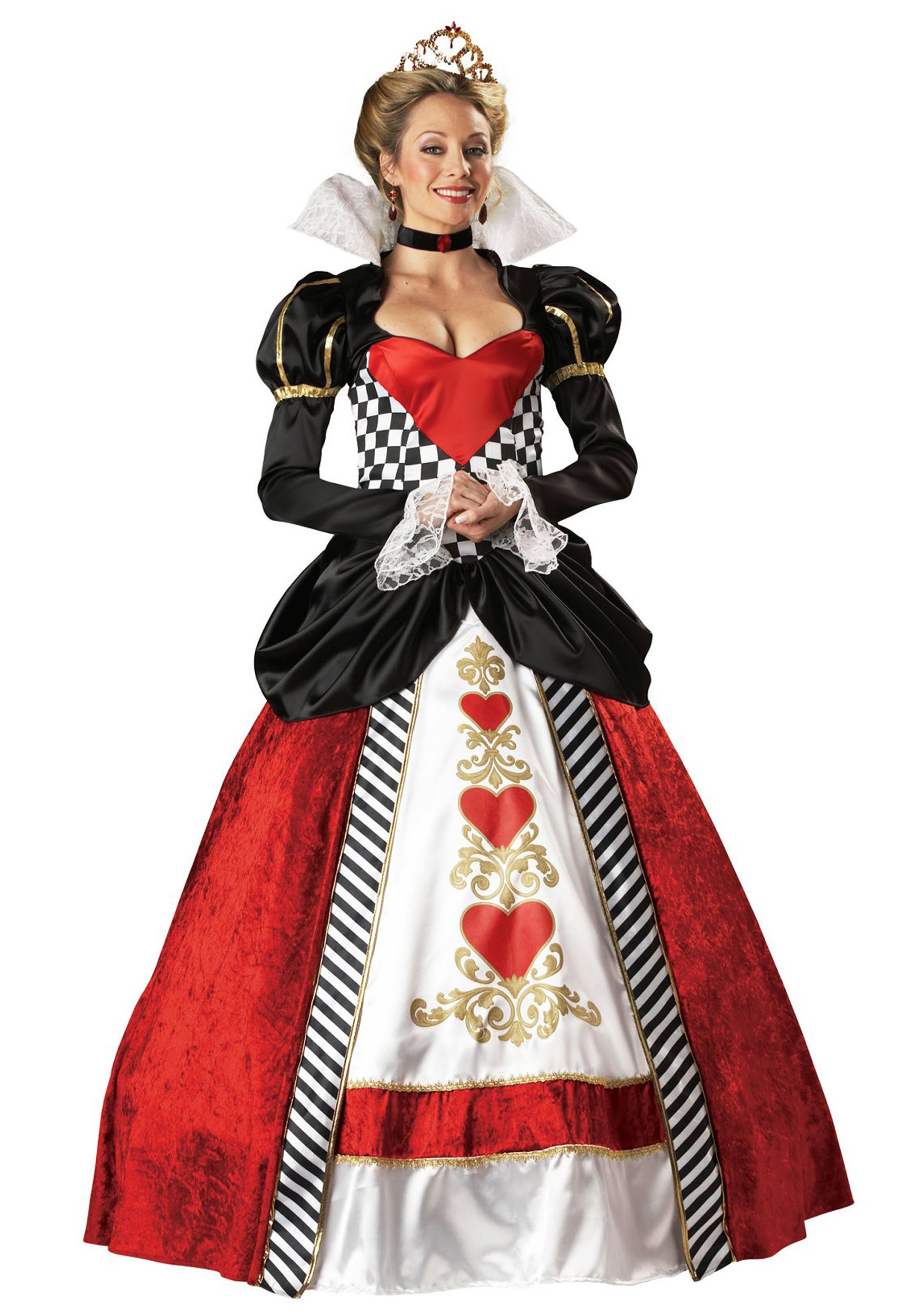 Girls Deluxe Queen of Hearts Halloween Costume 