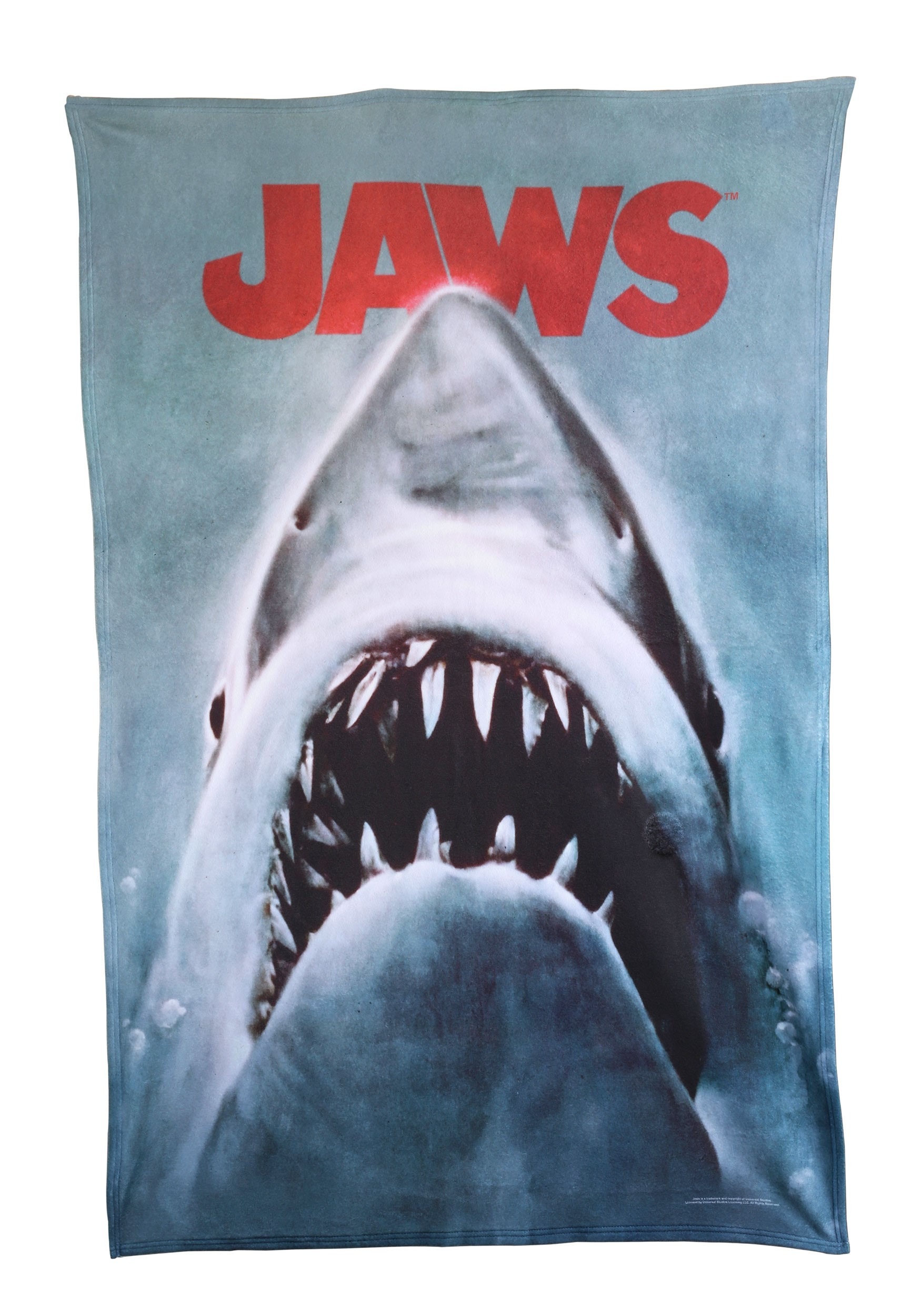 Jaws Poster 36 X 58 Fleece Blanket