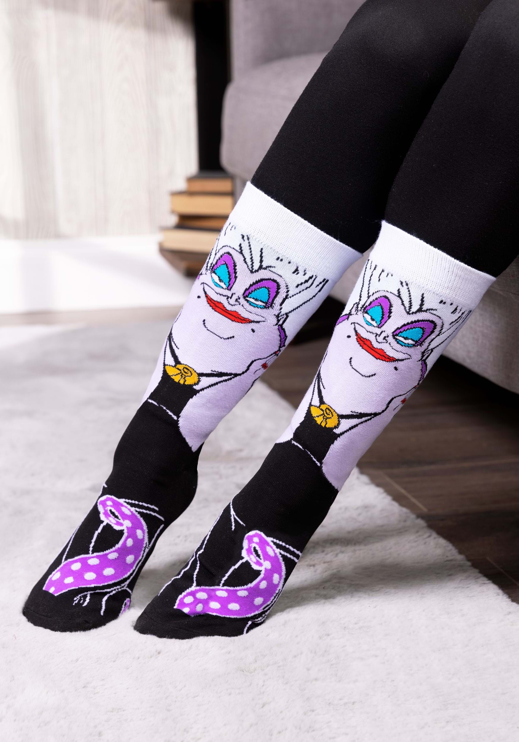 Disney Ursula Character Crew Socks Novelty Villain Accessory