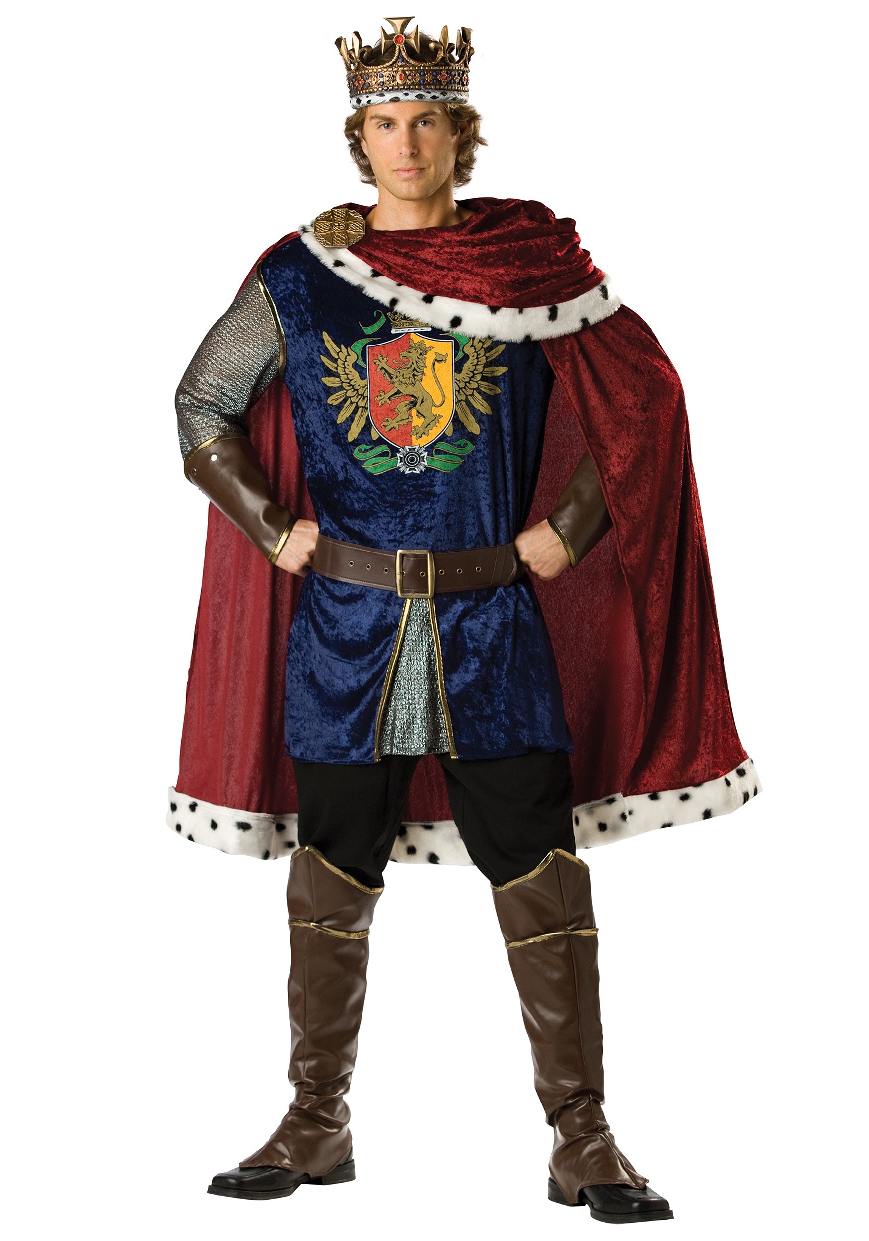 FYMNSI Boy Prince Charming Costume Halloween Carnival Cosplay Fancy Dress  Up Medieval Royal Prince King Knight Outfit for Kids Jacket Top Cape Pants  Crown Scepter Set 11-12 Years Red Cape Set -
