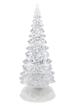 Small Light Up Swirling Glitter Christmas Tree Decoration