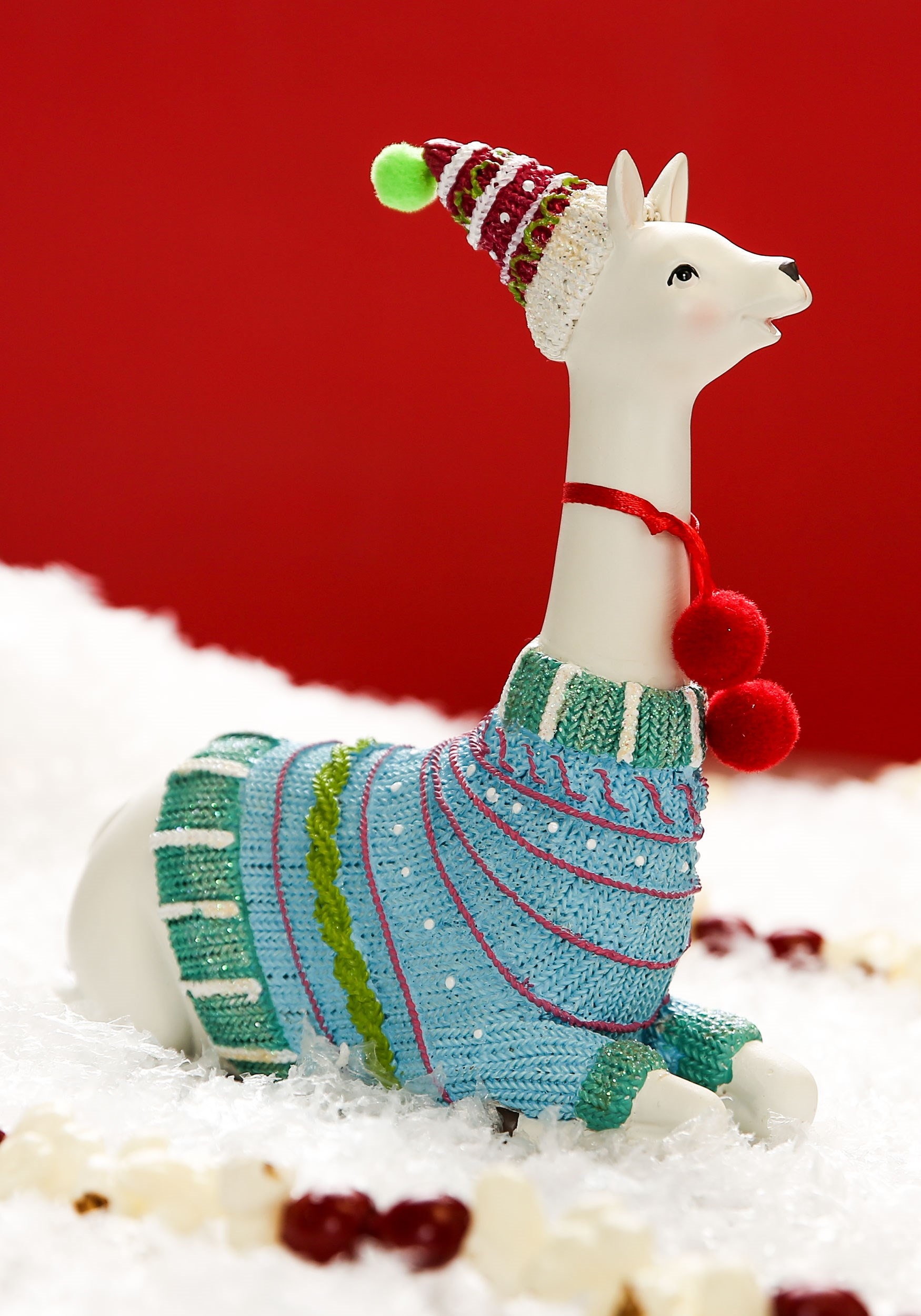 Sitting Fa la la la Llama Figurine Christmas Decor