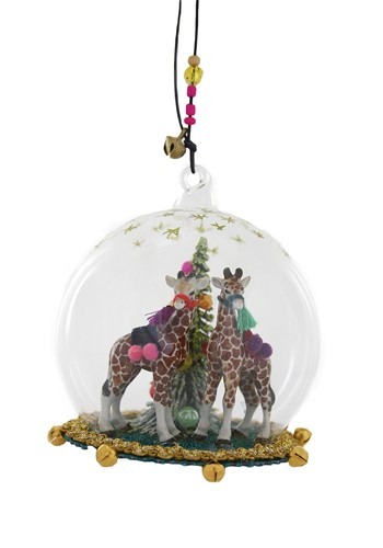 Hanging Fantastical Giraffe Globe Christmas Ornament