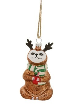 4 Festive Sloth Ornament