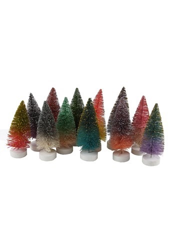 Small Glitter Ombre Sisal Trees Set of 12
