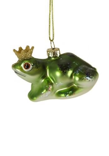 Heraldly Frog Glass Christmas Ornament