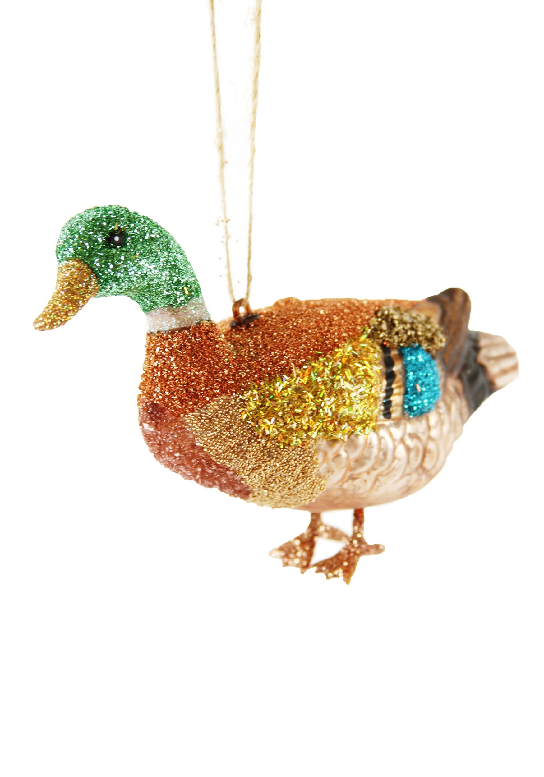Single or 6 Pack Mallard Duck Clip-on Blown Glass Ornament 
