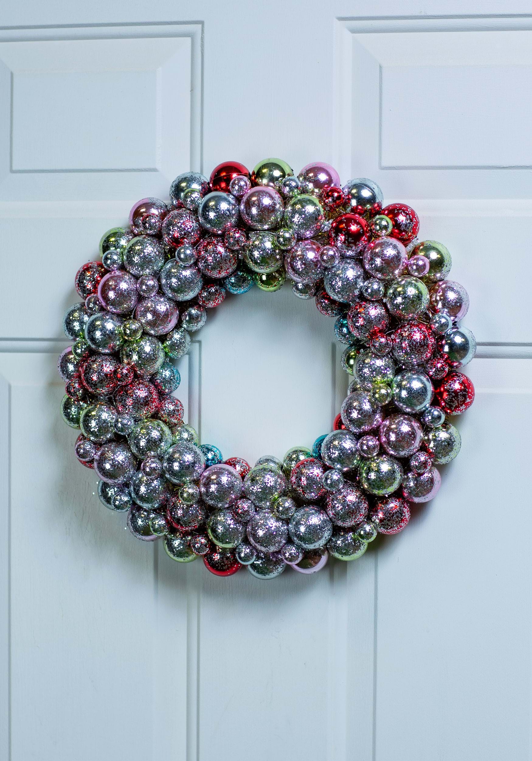 Christmas Ball Multi Pastel Colored Wreath