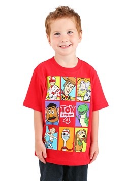 Boys Toy Story 4 Group Boxes Red T-Shirt