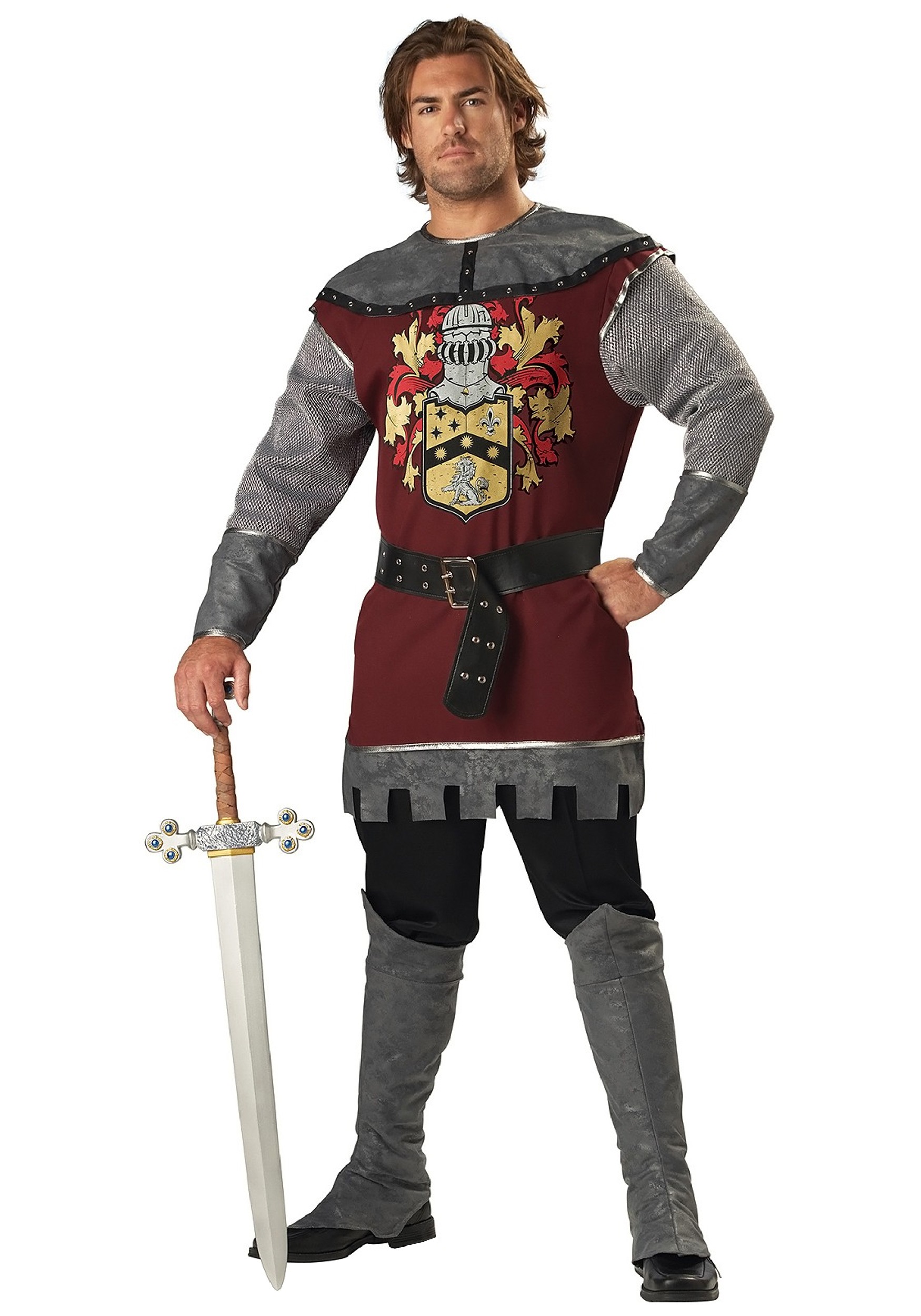 Photos - Fancy Dress In Character Noble Knight Costume for Men Red IN11009