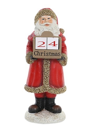 12 Santa Christmas Countdown Calendar Resin Figure