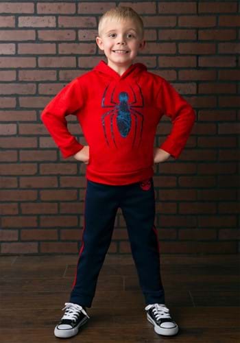 Spider-Man Red Pullover Hooded Sweatshirt & Pant S-1