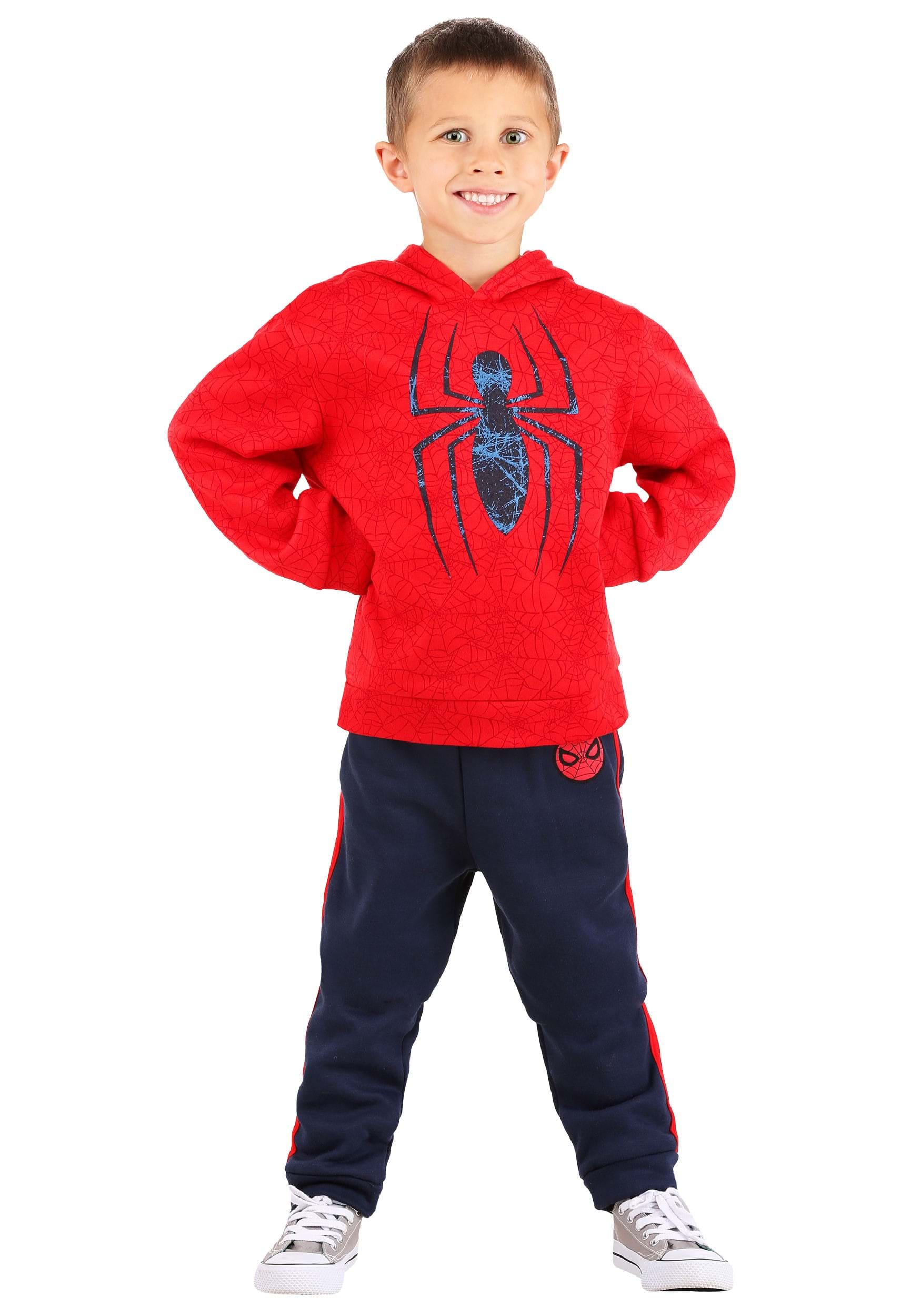 Spider-Man Red Pullover Hooded Sweatshirt & Pants Set