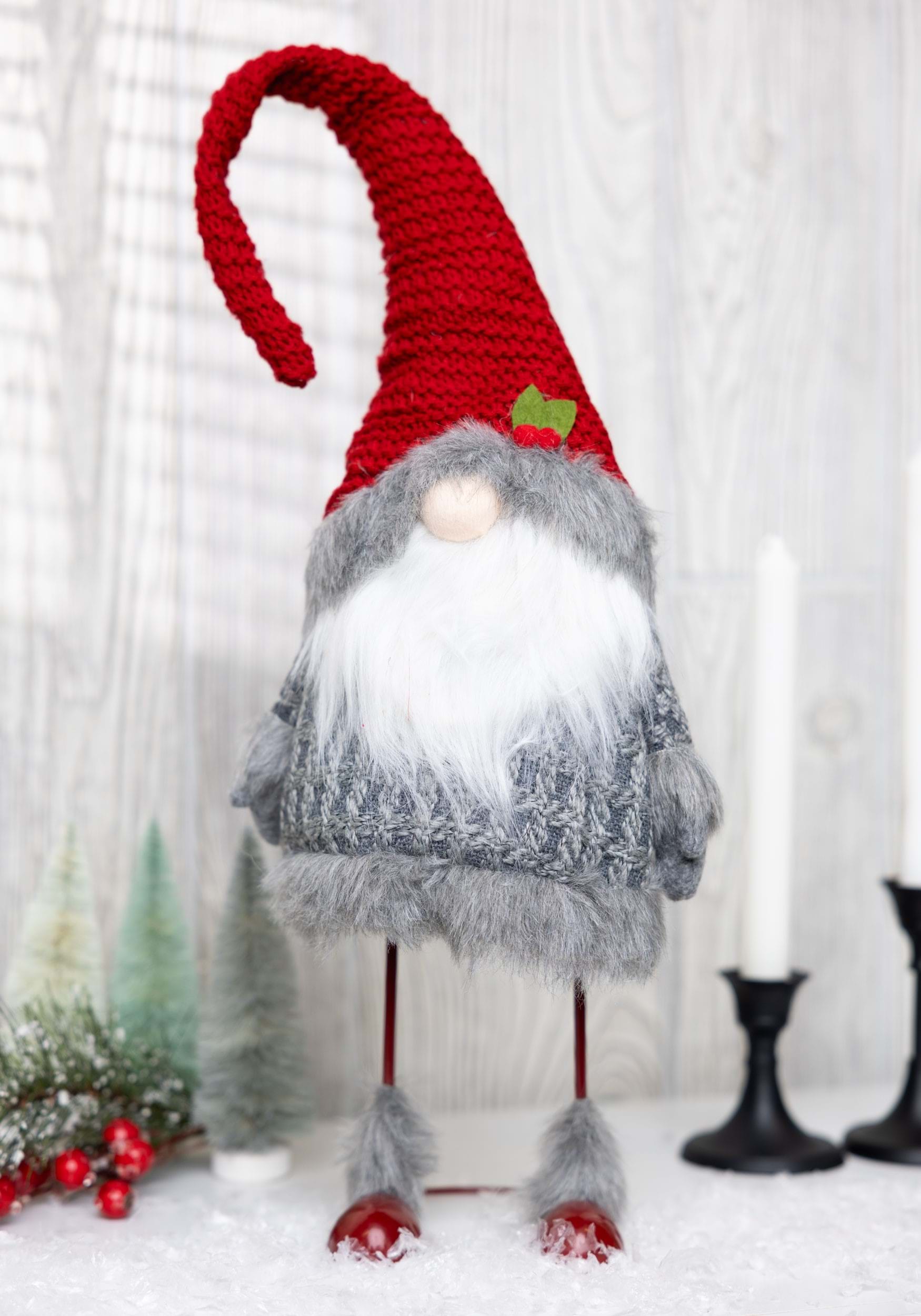 Knit Hat Bobble Gnome 13.5 Inch Christmas Decor