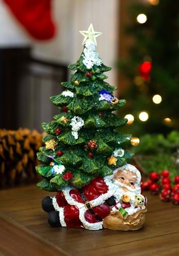 Resin Light Up Santa Under the Christmas Tree Decoration