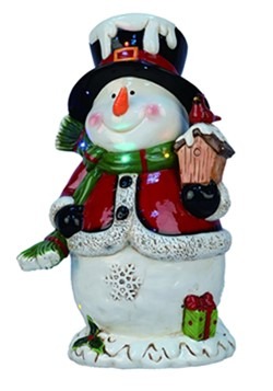 19 Ceramic Light Up Musical Snowman Christmas Decoration